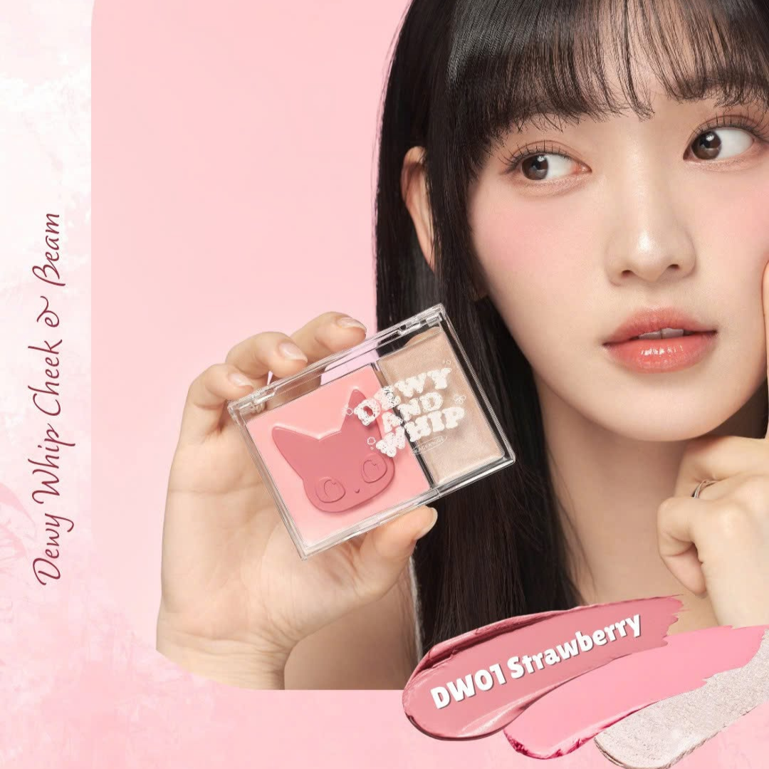 Black Rouge Dewy Whip Cheek and Beam - 2-in-1 Glow Palette DW01