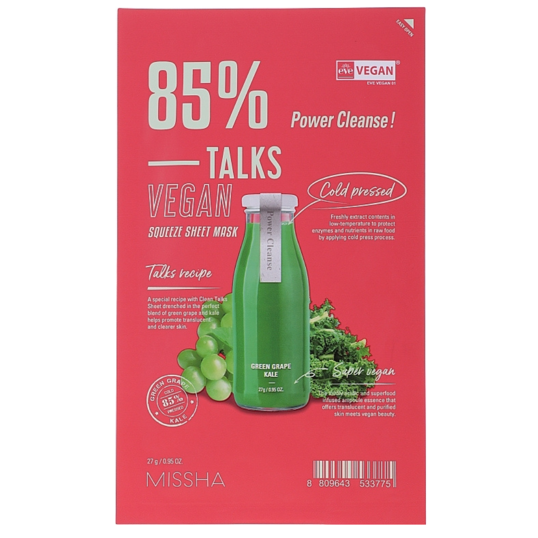 Talks Vegan Squeeze Sheet Mask [Power Cleanse]